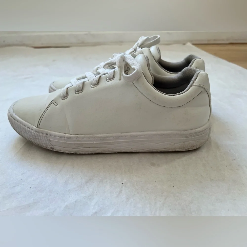 Projext Men’s Scooter One Leather Low-Top Sneakers White Lace Up Sz 8.5 US 41 EU